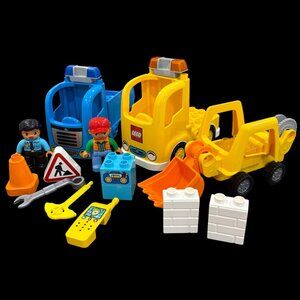 Lego Duplo Town Construction Site Set With Vehicles & Figures